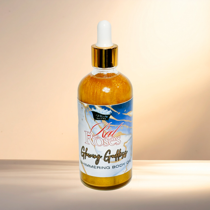 Red Roses Glowing Goddess Natural Shimmer Body Oil Golden Glow | 3.2 oz