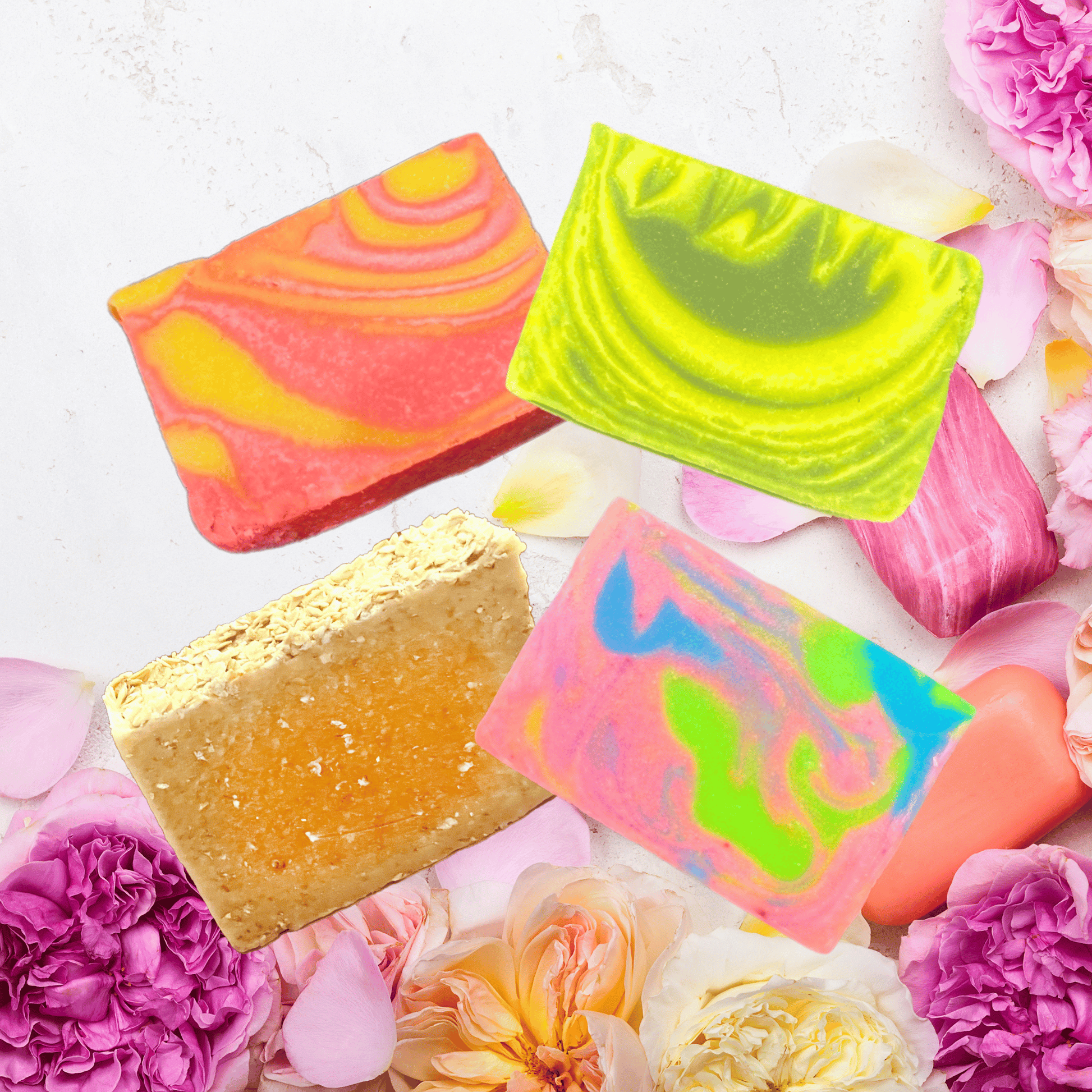 4 Handmade Natural Bar Soaps in Assorted Scents
