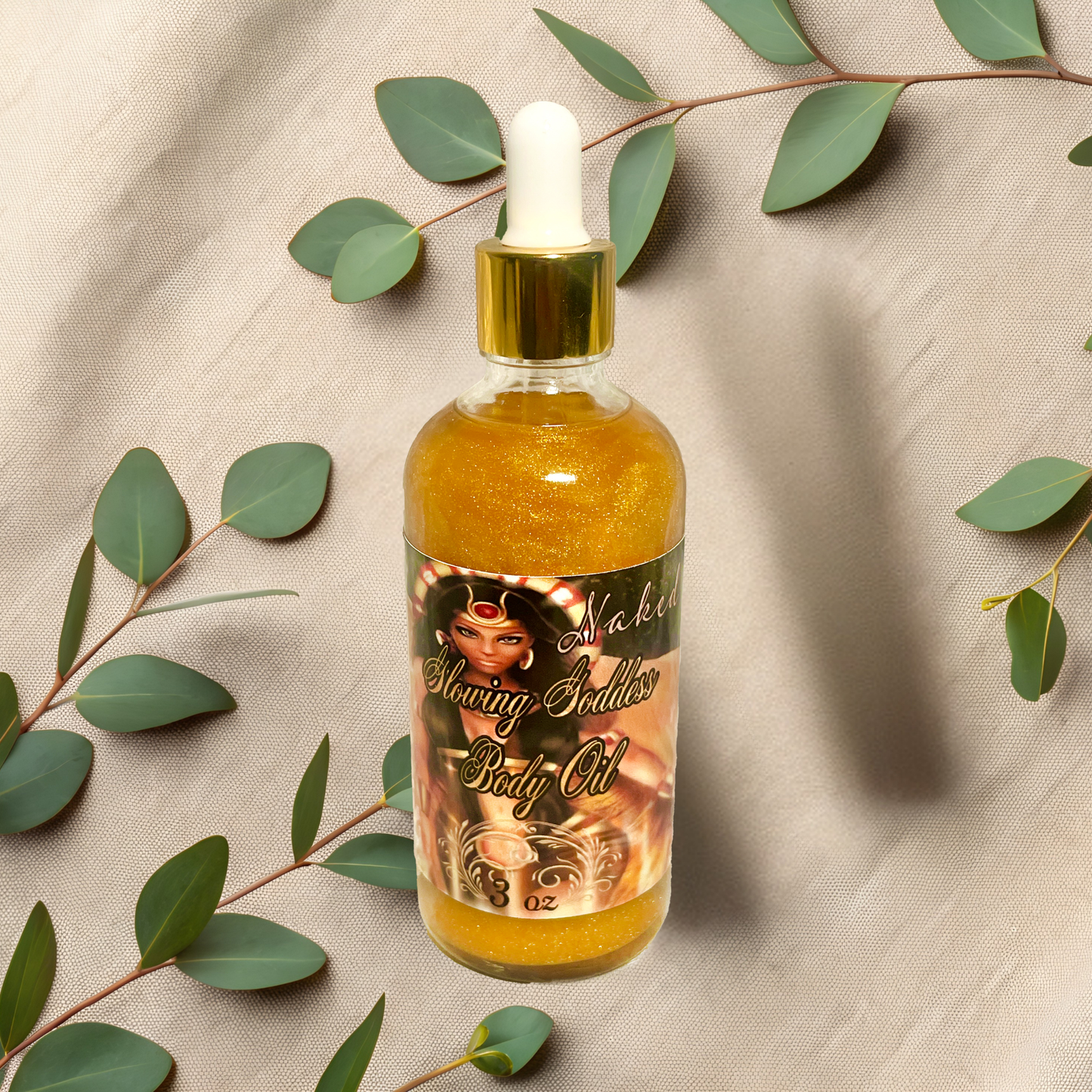 Naked Glowing Goddess Natural Shimmer Body Oil Golden Glow | 3.2 oz