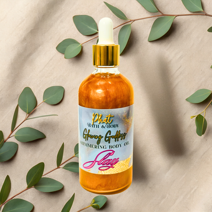 Slay Glowing Goddess Natural Shimmer Body Oil Golden Glow Bite Me Type | 3.2 oz