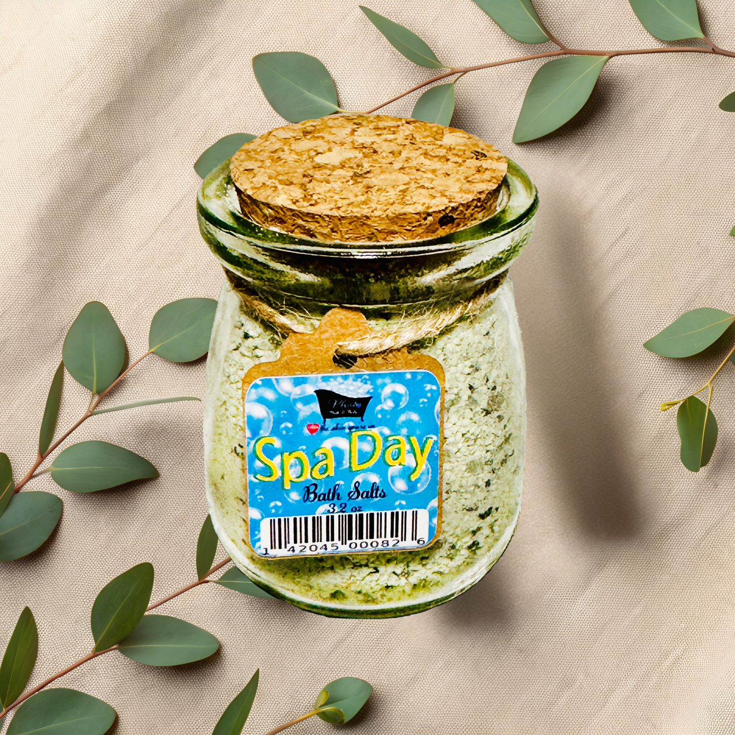 Spa Day Natural Bath Salts with Kaolin Avocado & Sea Salt Mint Lemon Eucalyptus | 3.5 oz