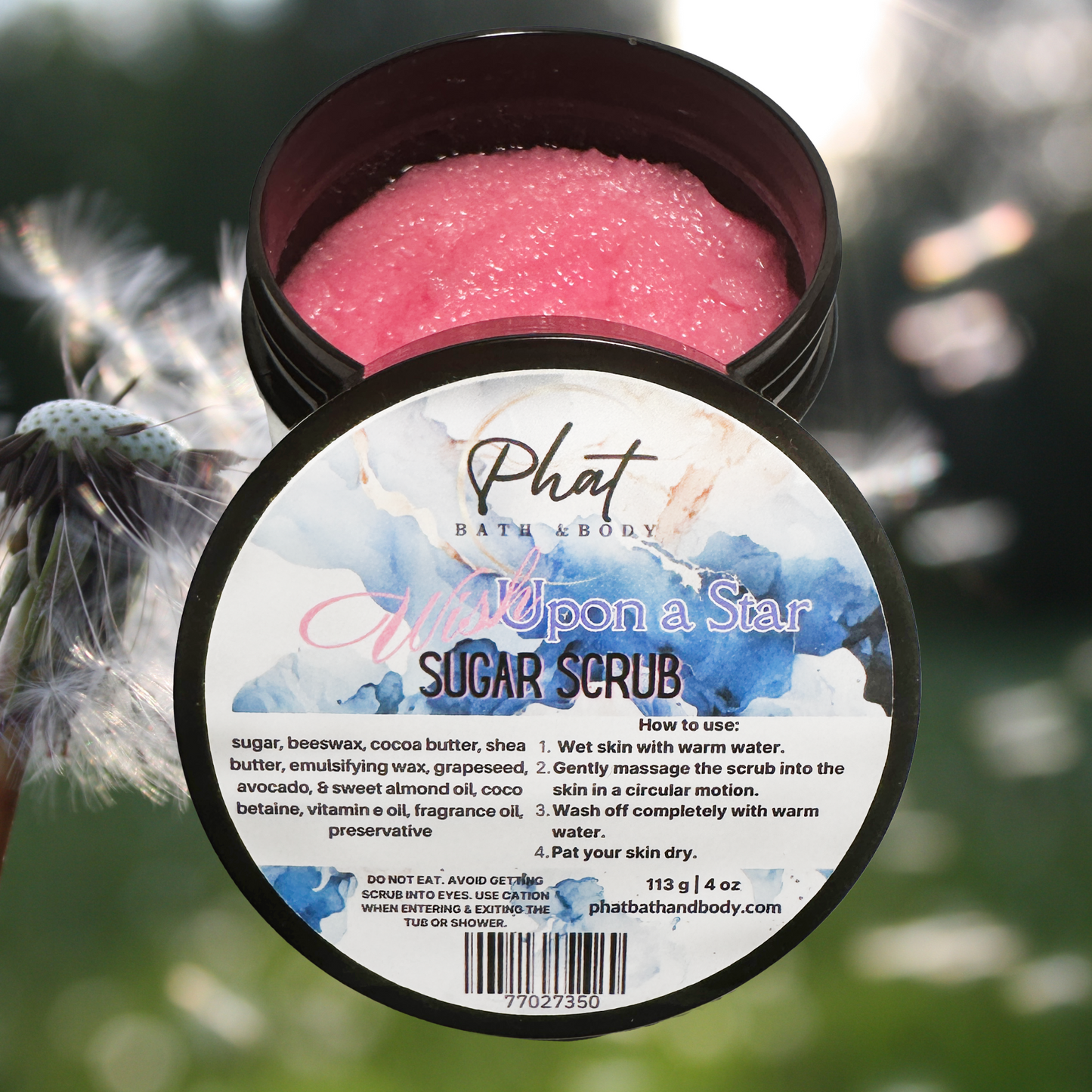 Wish Upon a Star Whipped Shea Sugar Scrub Cocoa Butter 4 oz