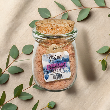 Currant & Sandalwood Natural Bath Salts with Kaolin Avocado & Sea Salt Bath Soak | 3.5 oz