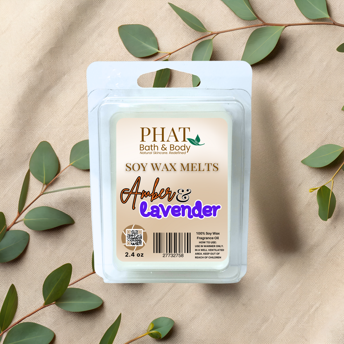 Amber & Lavender Natural Soy Wax Melts Black Amber and Lavender Type | 2.4 oz