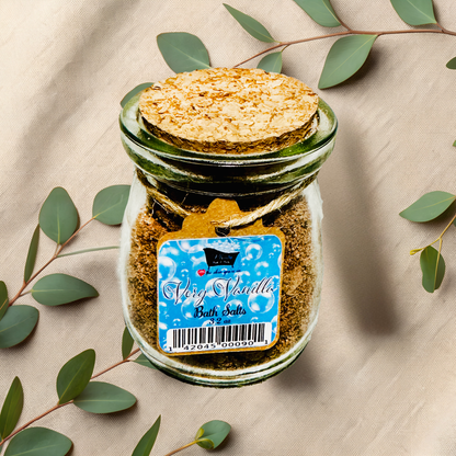 Very Vanilla Natural Bath Salts with Kaolin Avocado & Sea Salt Bath Soak | 3.5 oz