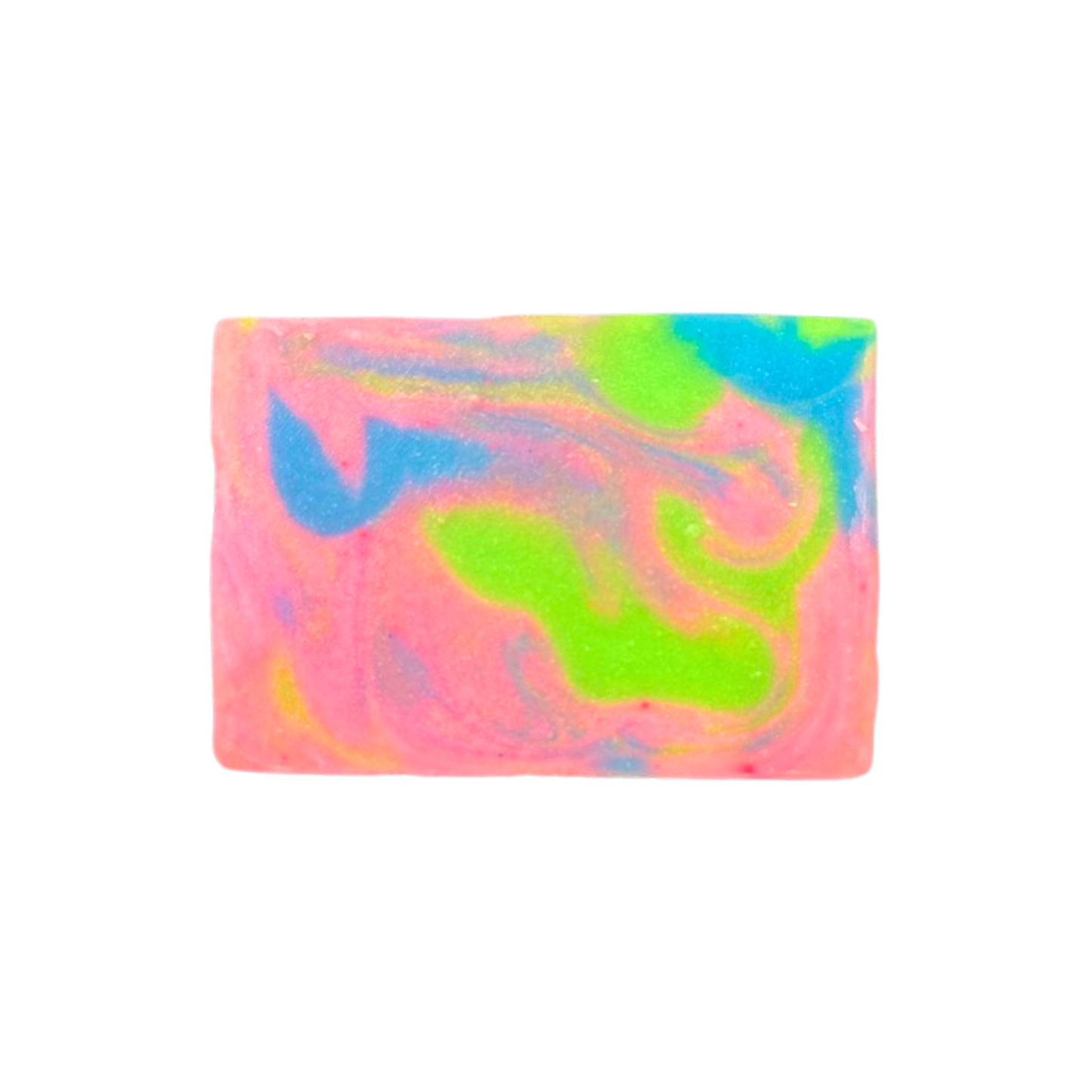 Colorful swirled soap bar on a white background