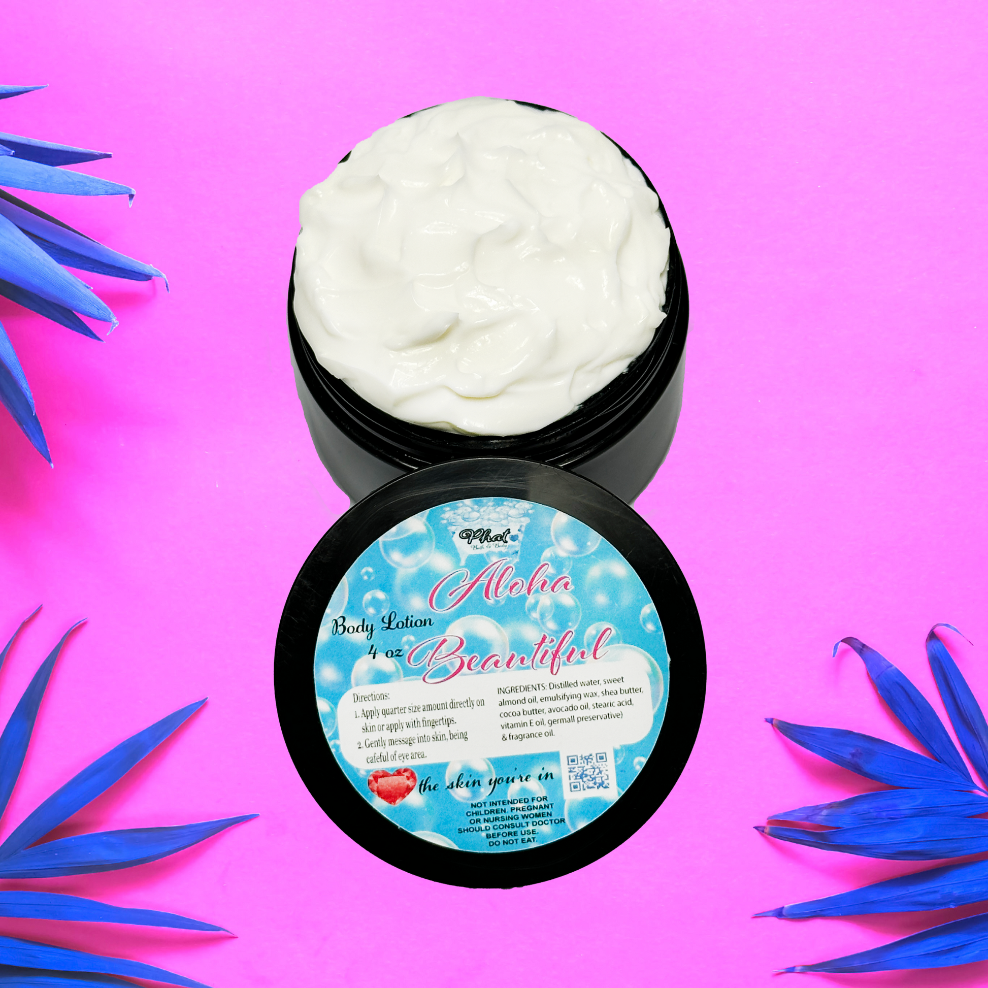 Aloha Beautiful Organic Moisturizing Body Lotion Shea Cocoa Butter Maui Mist