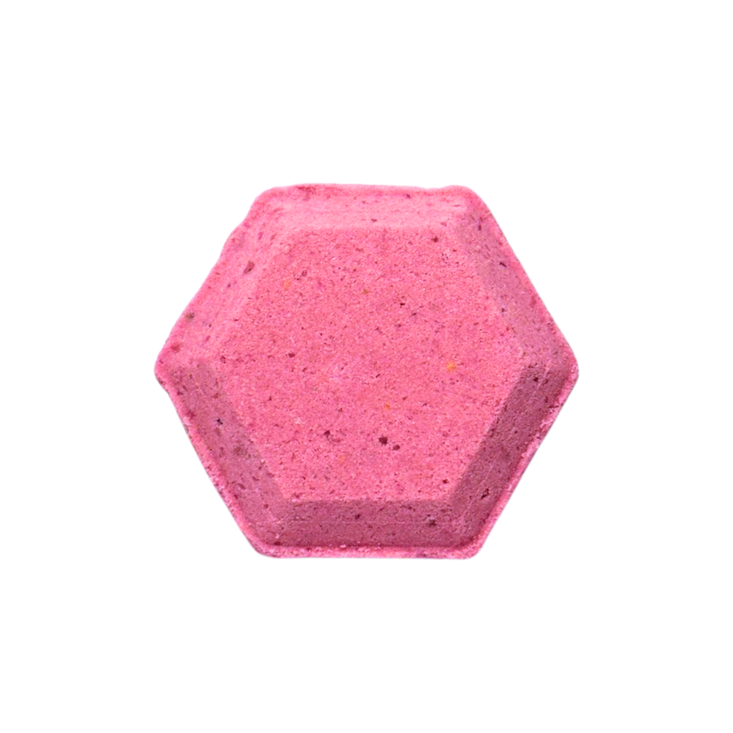 Hexagonal pink shower bomb on a white background