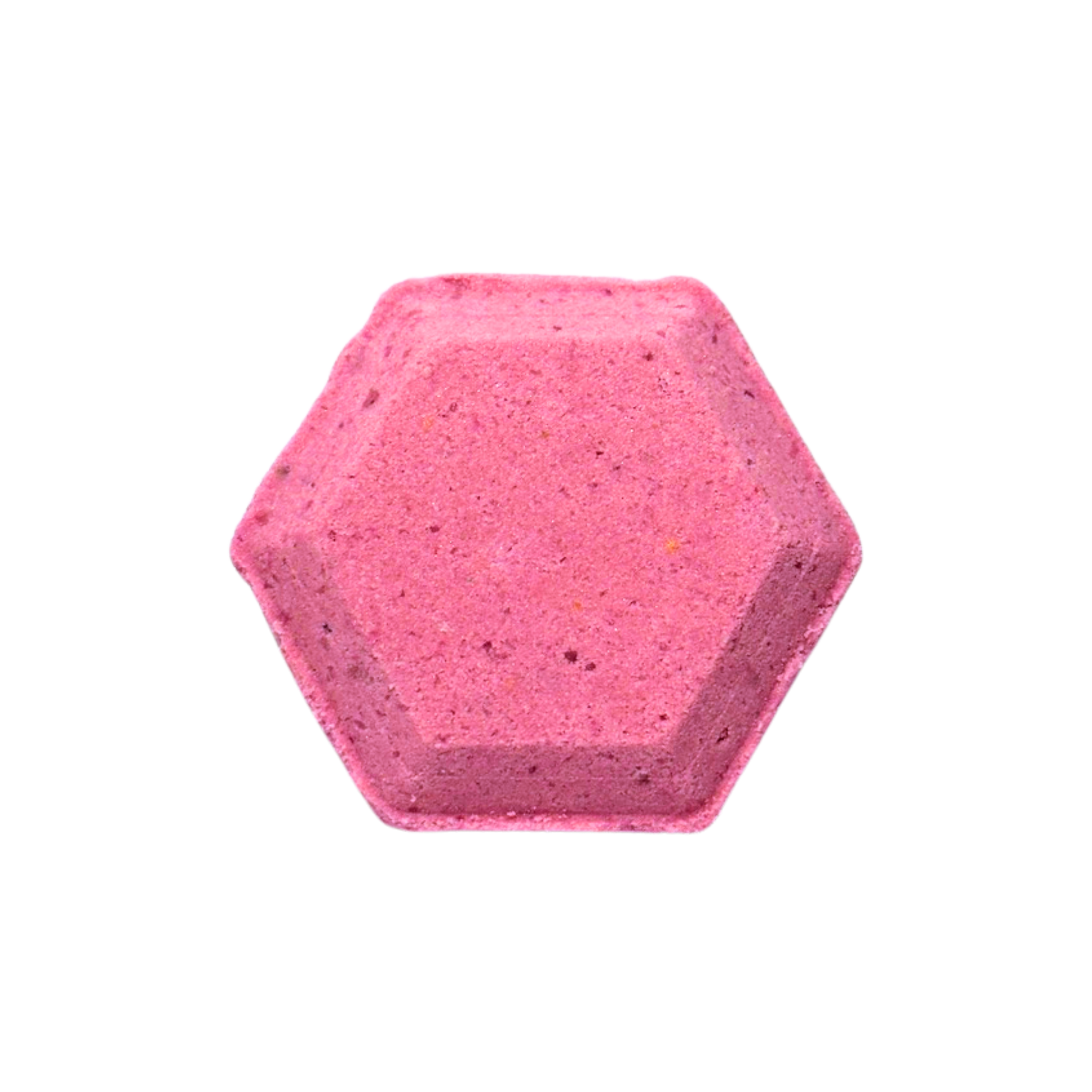 Hexagonal pink shower bomb on a white background