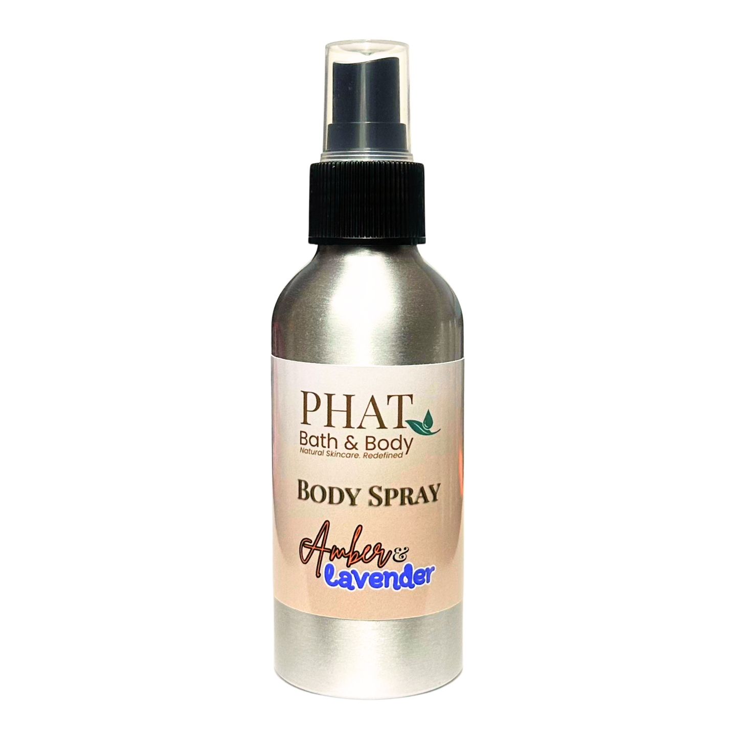 Body spray bottle with 'Phat Bath & Body' label on a white background