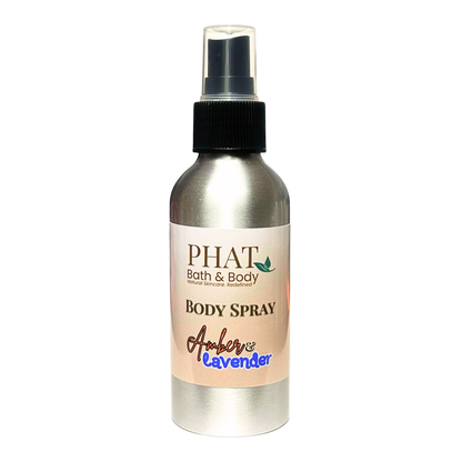 Body spray bottle with 'Phat Bath & Body' label on a white background