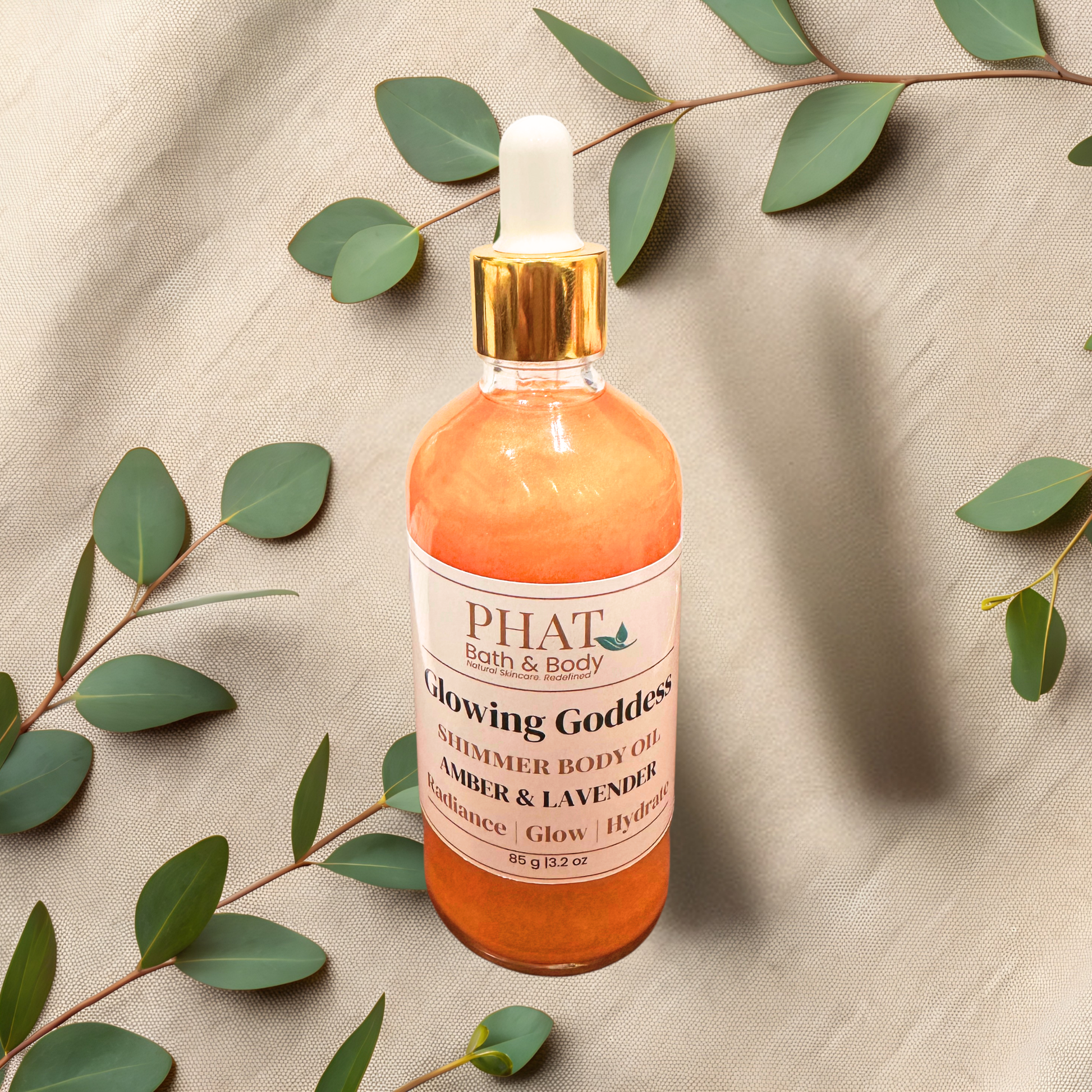 Amber & Lavender Glowing Goddess Natural Shimmer Body Oil | 3.2 oz