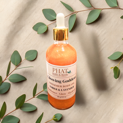 Amber & Lavender Glowing Goddess Natural Shimmer Body Oil | 3.2 oz