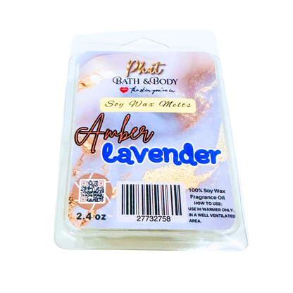 Amber & Lavender Natural Soy Wax Melts Black Amber and Lavender Type | 2.4 oz