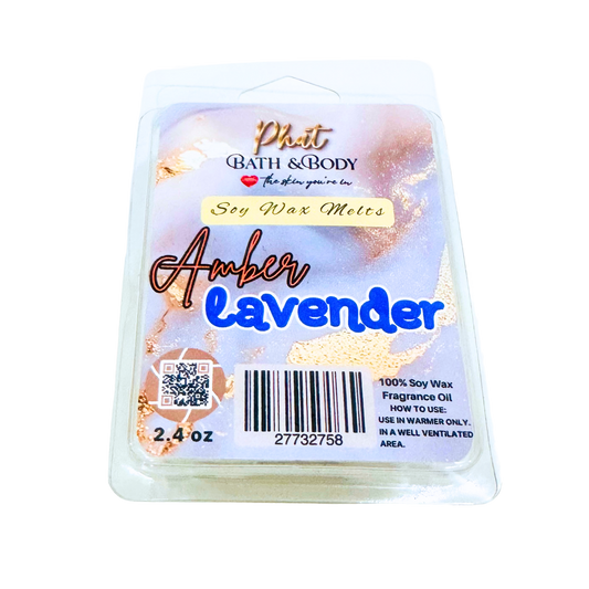 Amber & Lavender Natural Soy Wax Melts Black Amber and Lavender Type | 2.4 oz