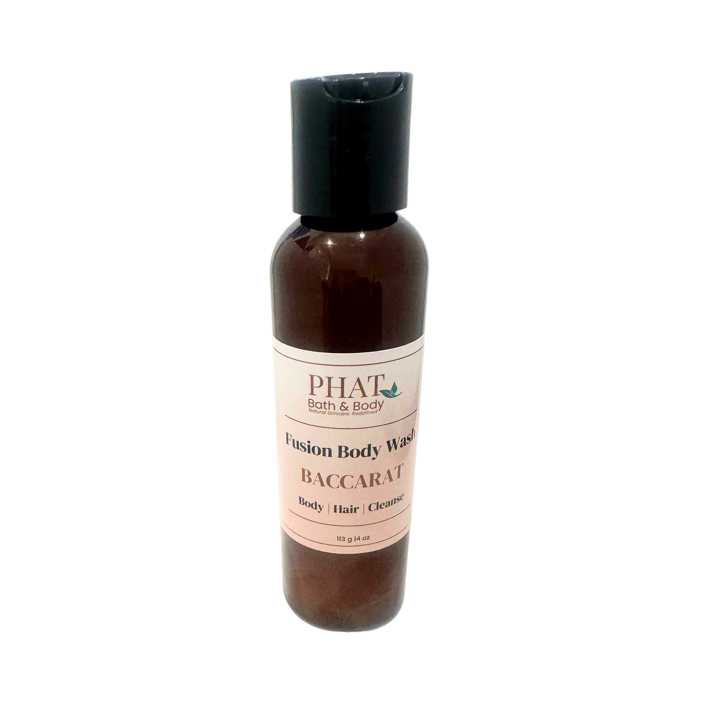 Bottle of Phat Bath & Body Fusion Body Wash in Baccarat on a white background