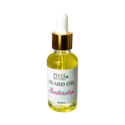 Bottle of Phat Bath & Body Beard Oil on a white background
