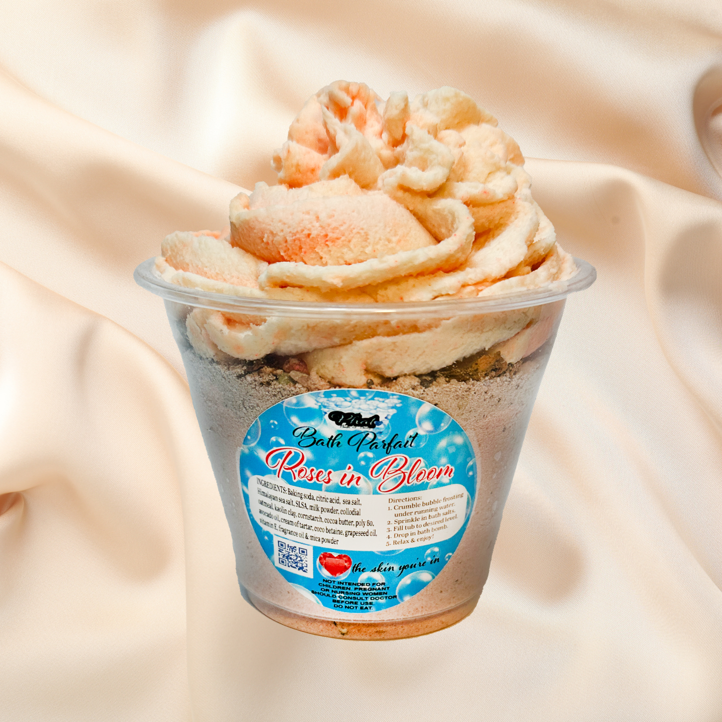  'Bath Parfait' label on a soft beige background