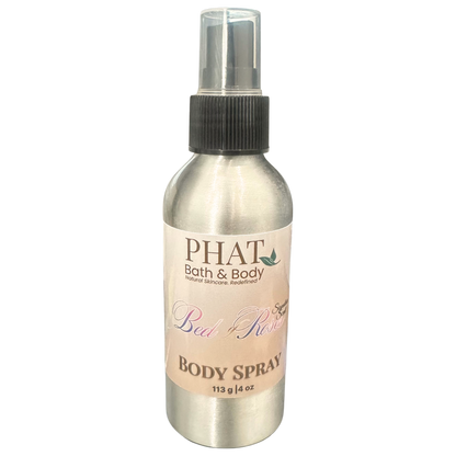 Body spray bottle with 'PHAT Bath & Body' label on a white background