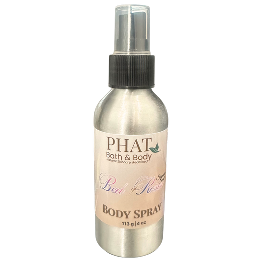 Body spray bottle with 'PHAT Bath & Body' label on a white background
