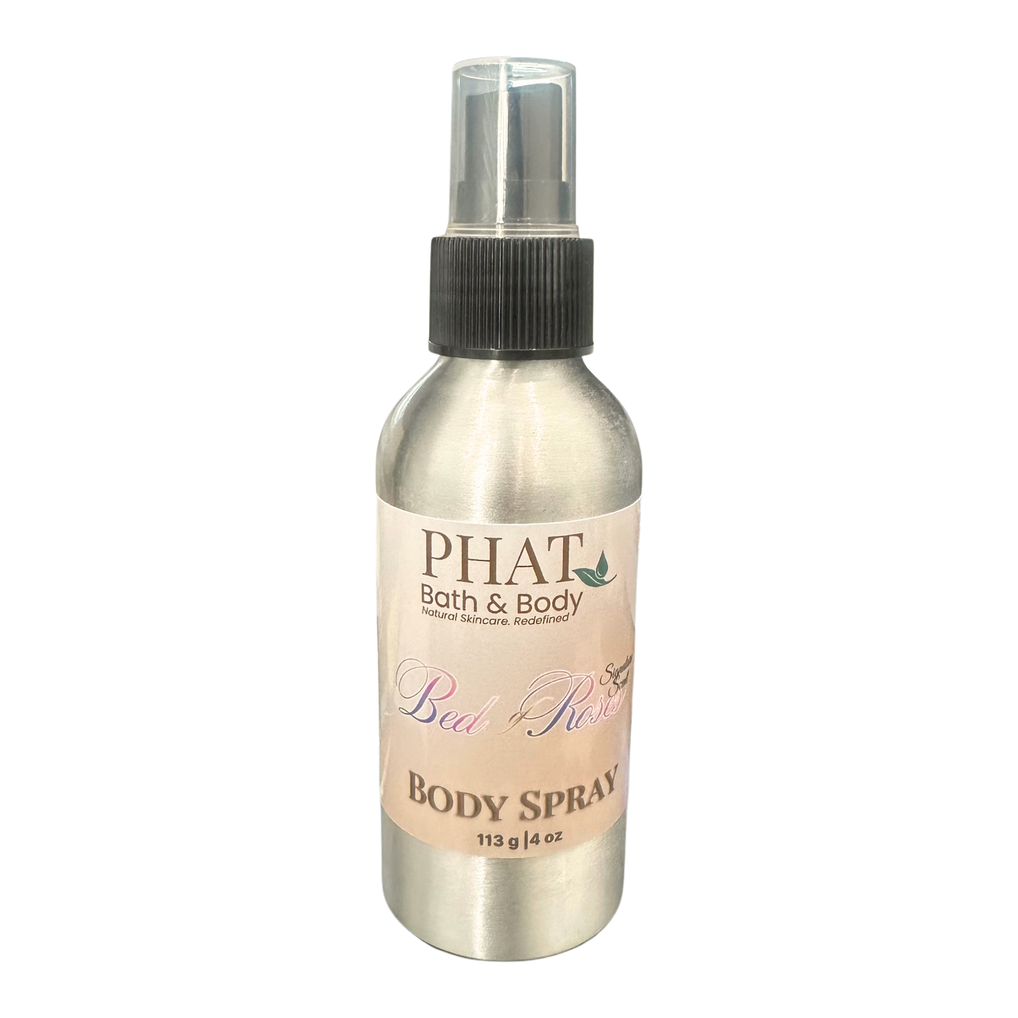 Body spray bottle with 'PHAT Bath & Body' branding on a white background