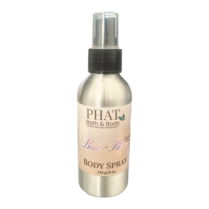 Body spray bottle with 'PHAT Bath & Body' branding on a white background