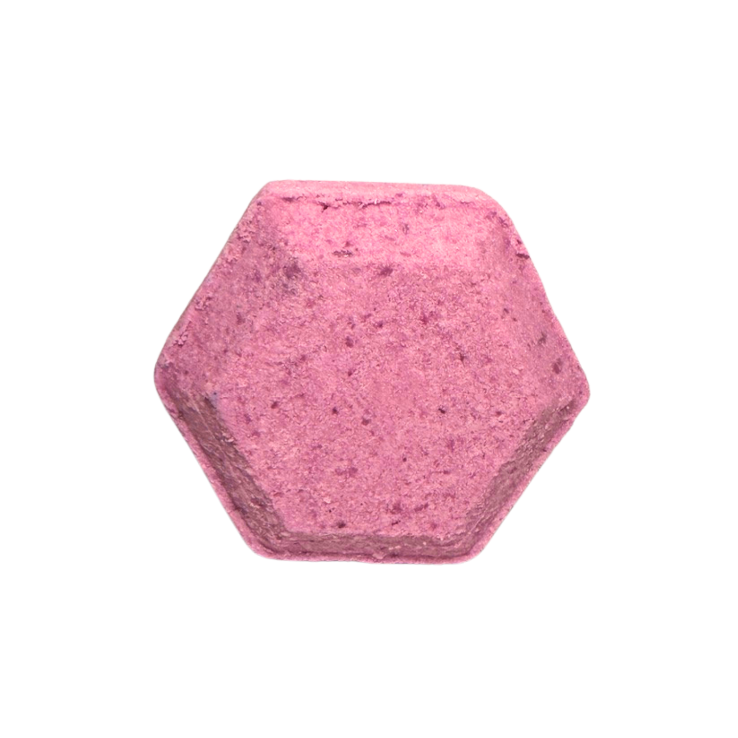 Hexagonal pink shower bomb on a white background