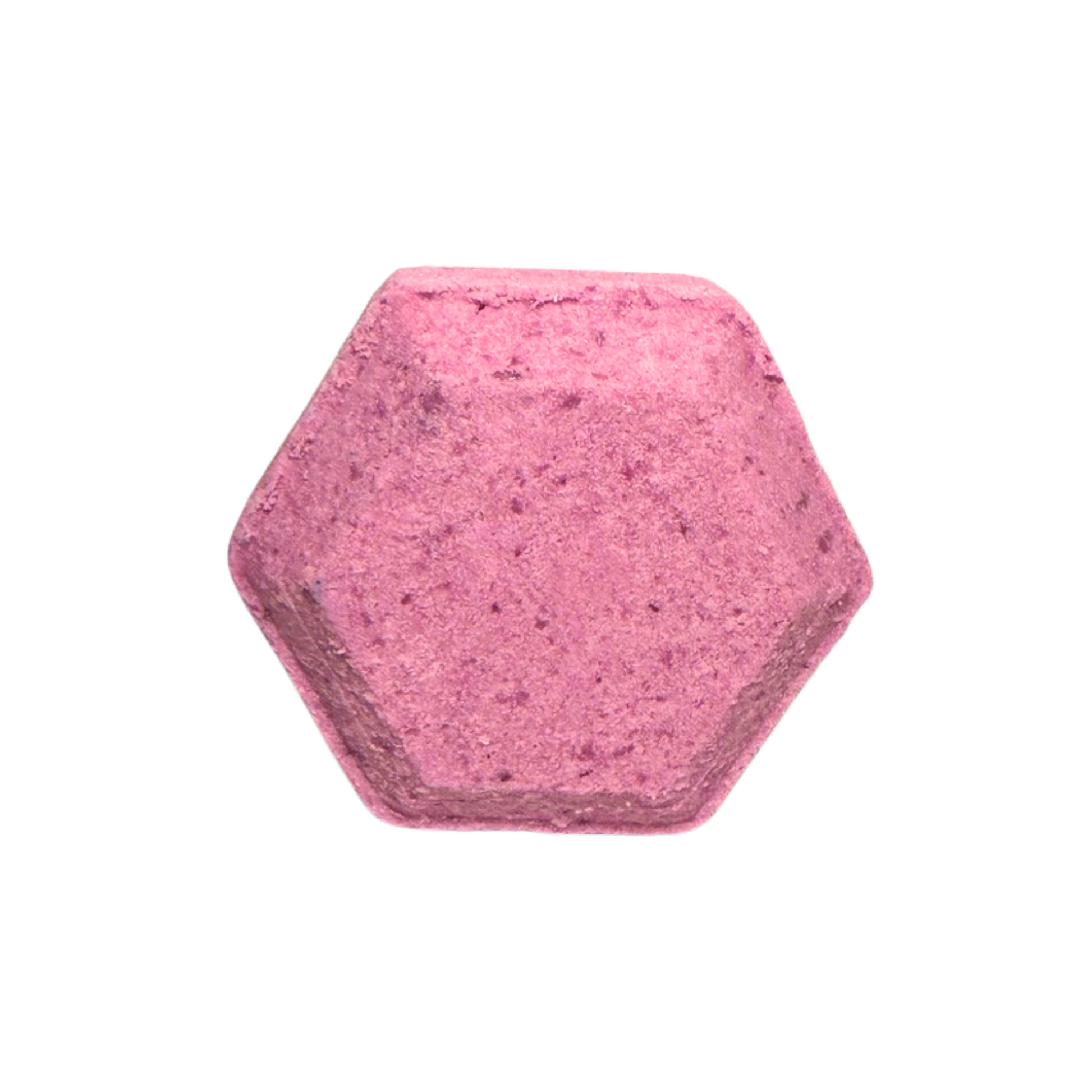 Hexagonal pink shower bomb on a white background