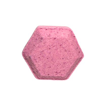 Hexagonal pink shower bomb on a white background