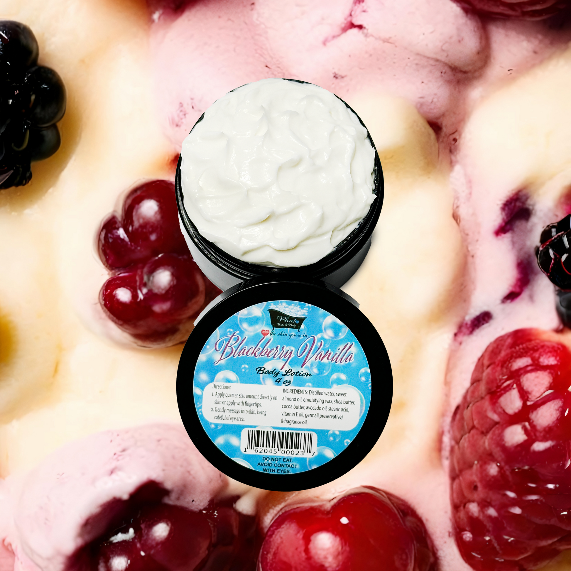 Blackberry Vanilla Organic Moisturizing Body Lotion Shea Cocoa Butter