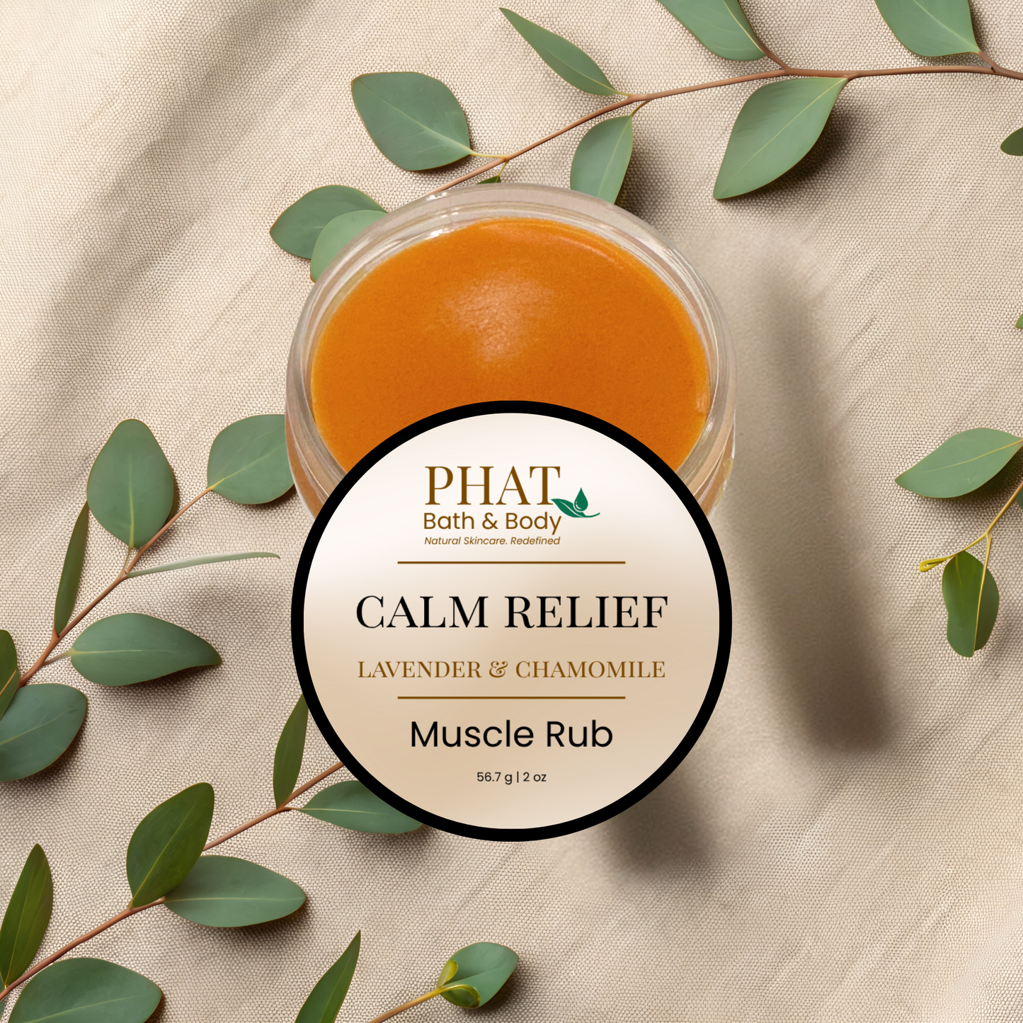Calm Relief Muscle Rub | Turmeric & Cayenne Natural Relief with Lavender & Chamomile Essential Oils
