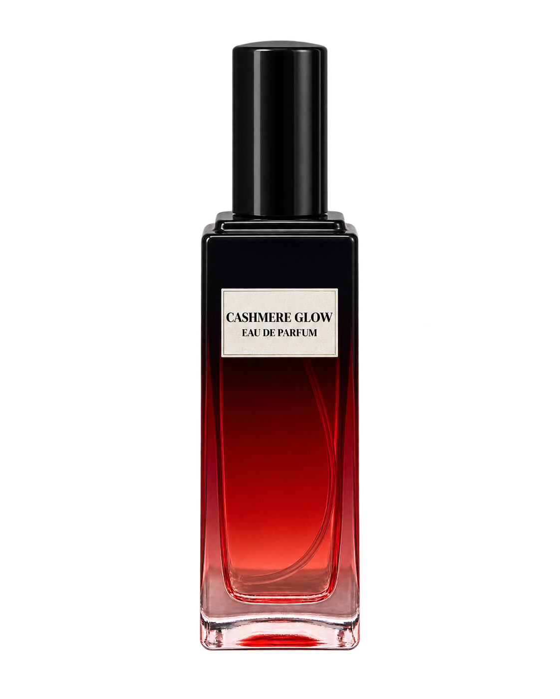 Cashmere Glow women’s Eau de Parfum bottle with front label on a transparent background.