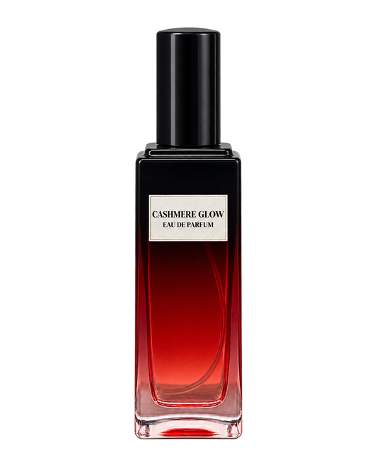 Cashmere Glow women’s Eau de Parfum bottle with front label on a transparent background.