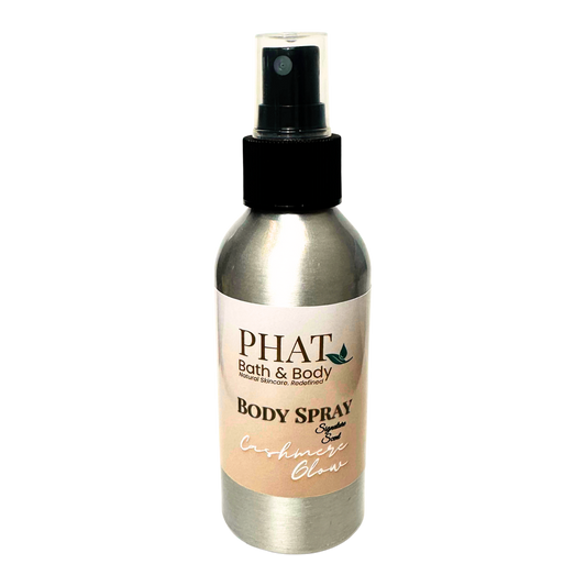 Body spray bottle with 'PHAT Bath & Body' label on a white background