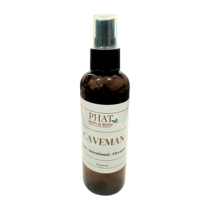 Bottle of Phat Bath & Body Caveman product on a white background