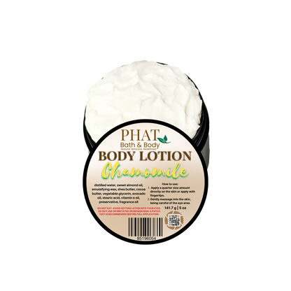 Body lotion container with 'Phat Bath & Body' branding on a white background