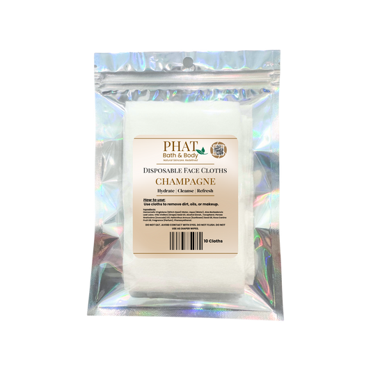 Champagne Disposable Facial Cloths with Rosehip Oil, Makeup Remover, 10 Cloths
