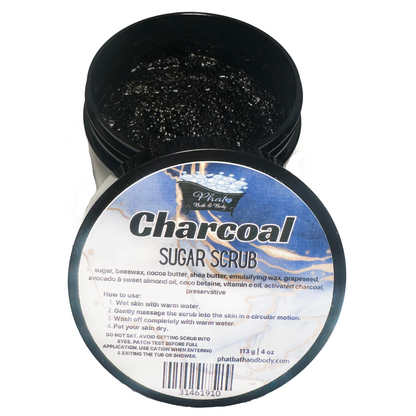 Charcoal Natural Whipped Shea Sugar Scrub