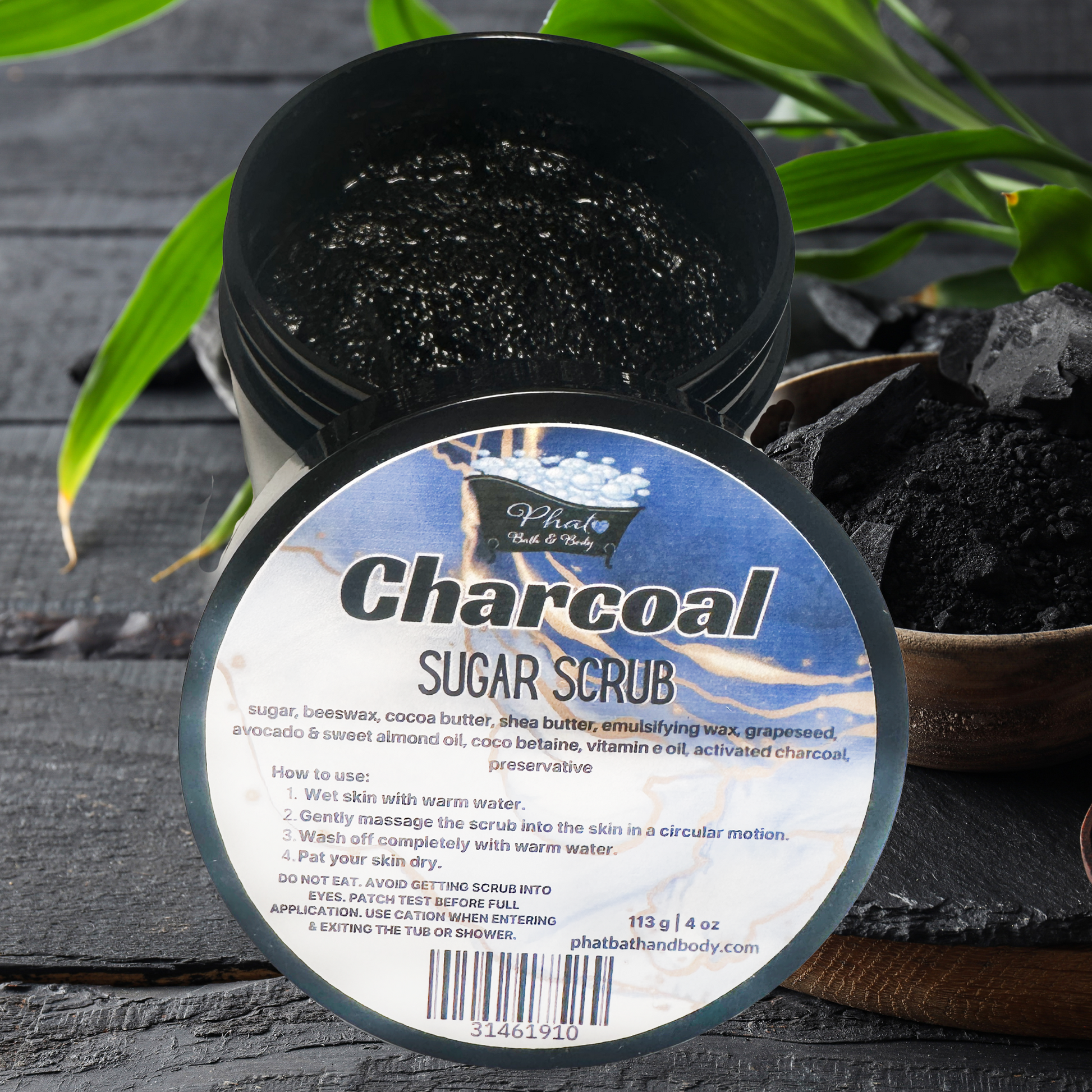 Charcoal Natural Whipped Shea Sugar Scrub