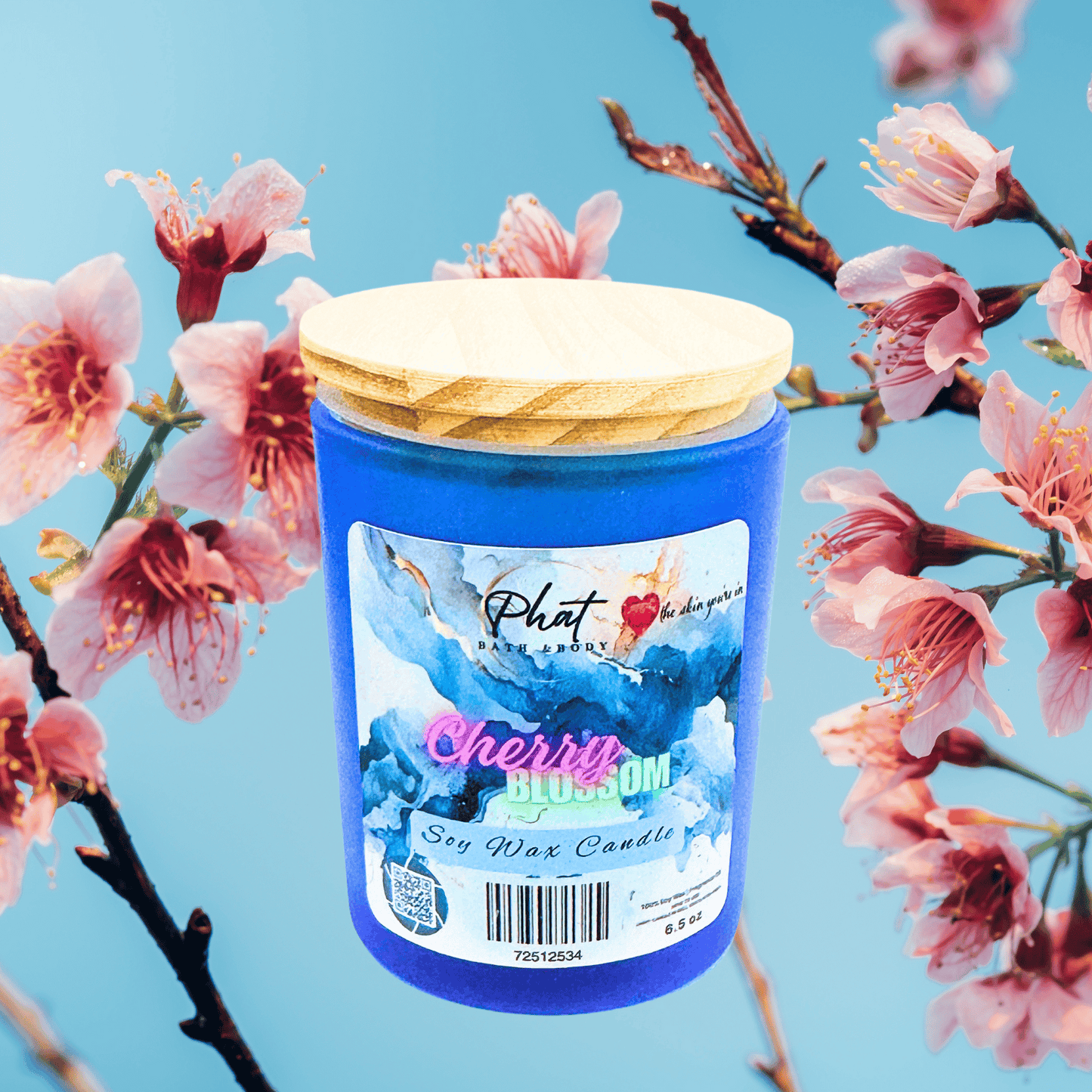 Cherry Blossom Natural Soy Wax Candle 6.5 oz Japanese Cherry Blossom Type