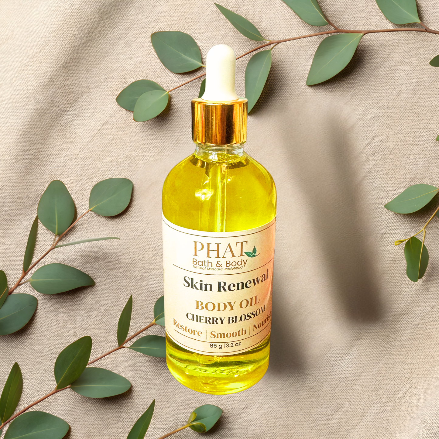 Cherry Blossom Skin Renewal Natural Body Oil with Rosehip & Carrot Seed Oil | 3.2 oz