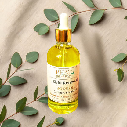 Cherry Blossom Skin Renewal Natural Body Oil with Rosehip & Carrot Seed Oil | 3.2 oz