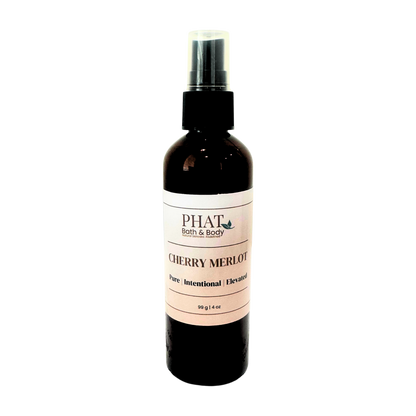 Bottle of 'Cherry Merlot' by Phat Bath & Body on a white background