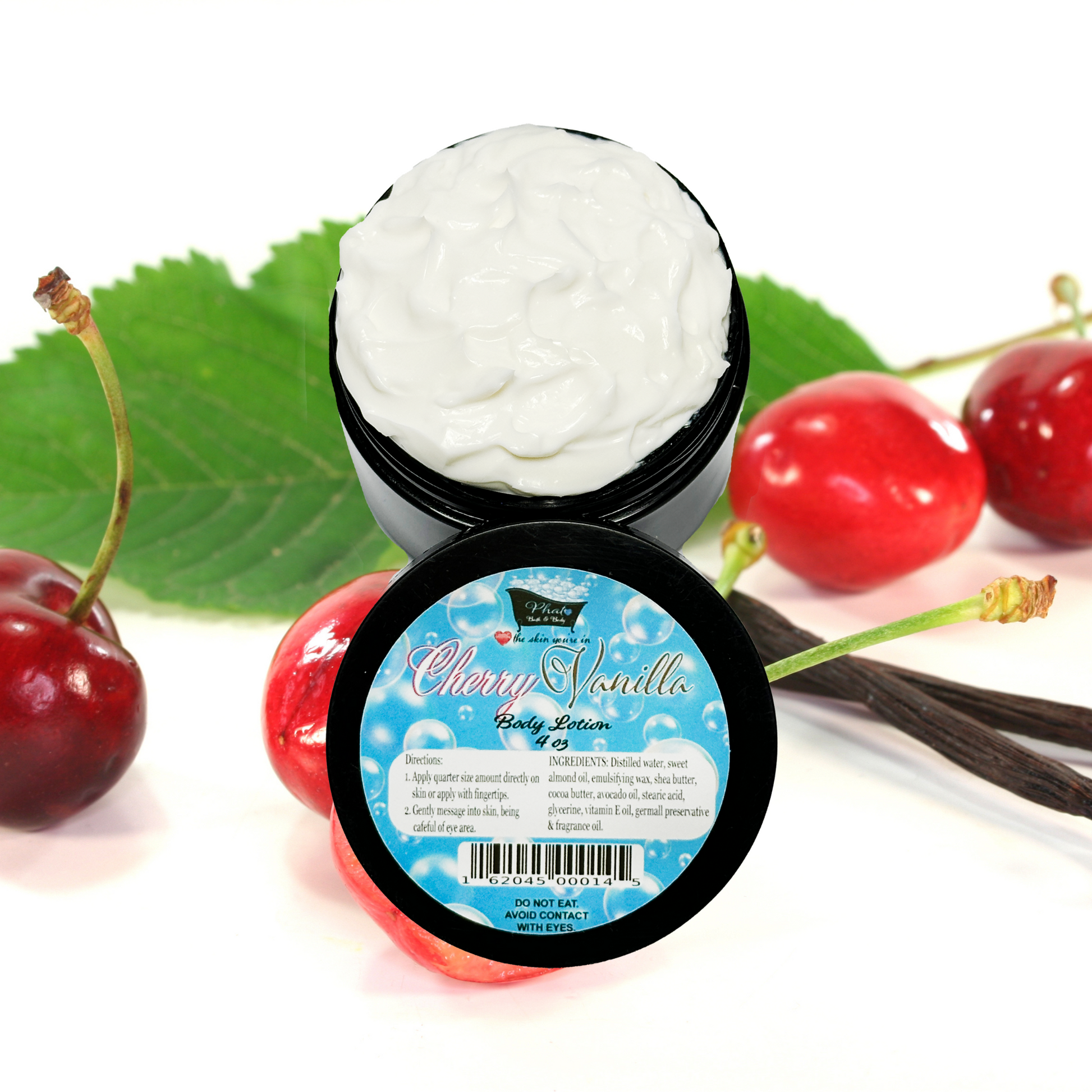 Cherry Vanilla Organic Moisturizing Organic Body Lotion Shea Cocoa Butter