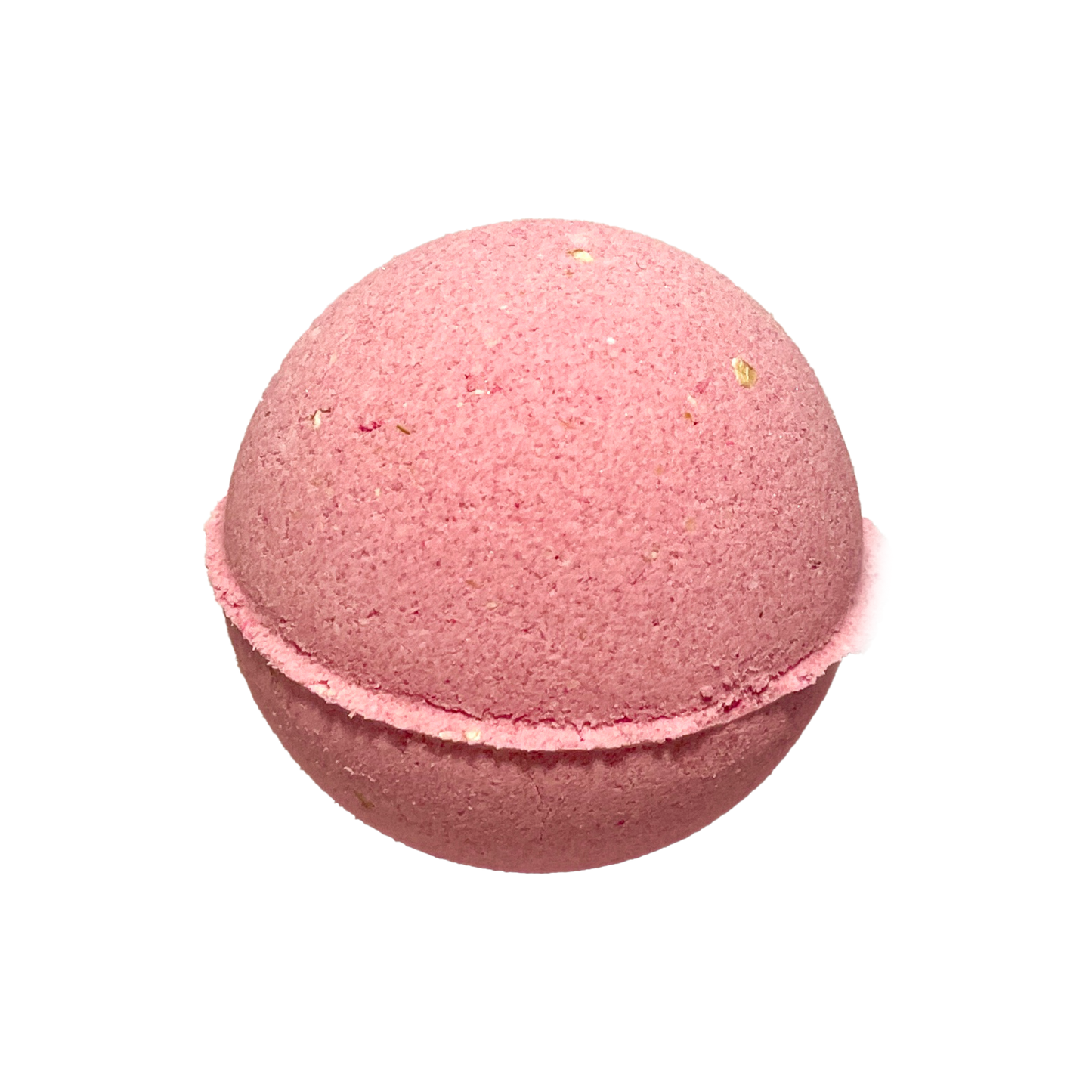 Pink bath bomb on a white background