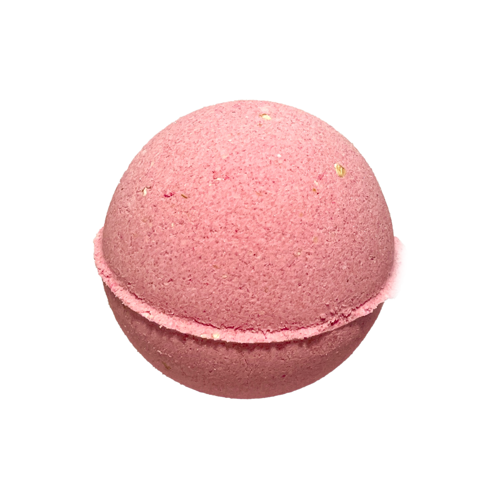 Pink bath bomb on a white background