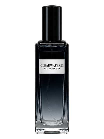 Clearwater II men’s Eau de Parfum bottle with front label on a transparent background.