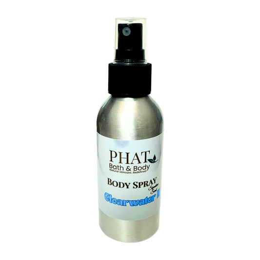 Body spray bottle with 'PHAT Bath & Body' label on a white background
