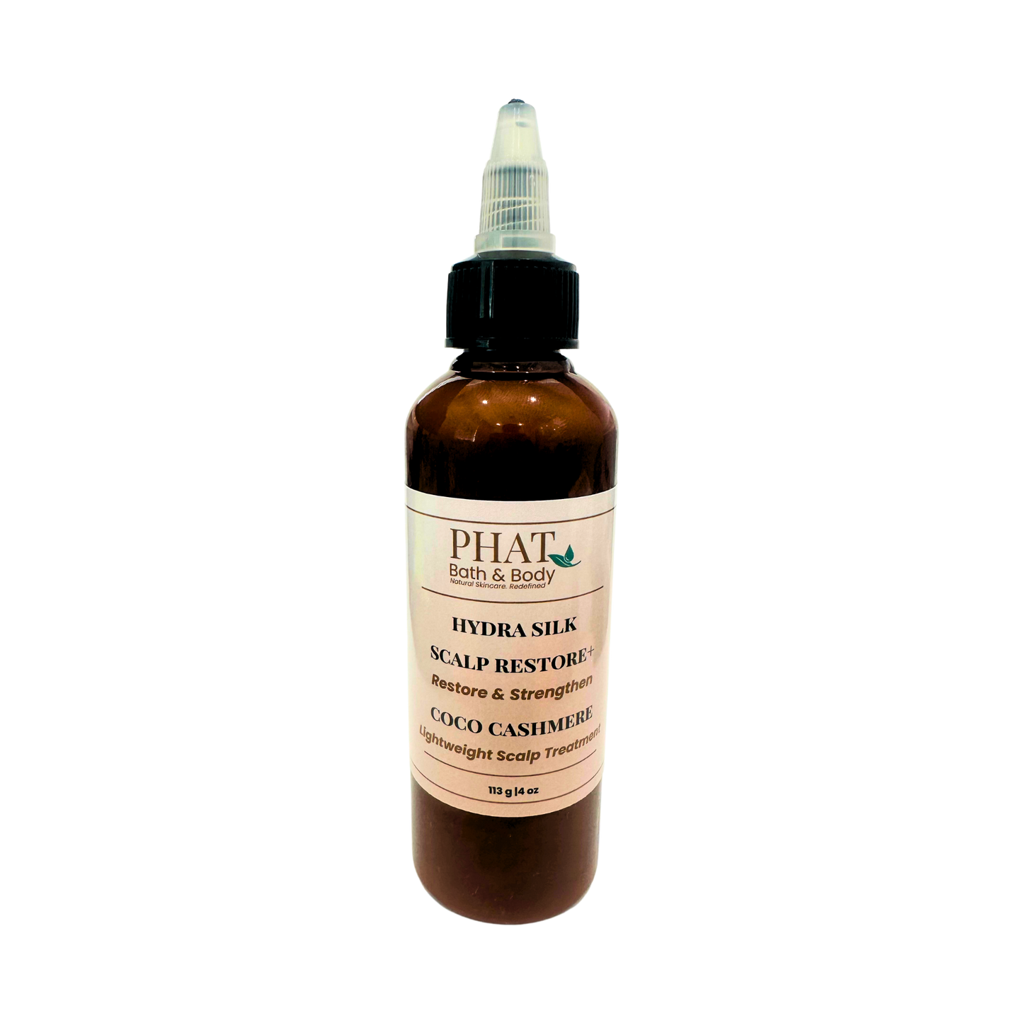 Brown bottle with a label on a white background