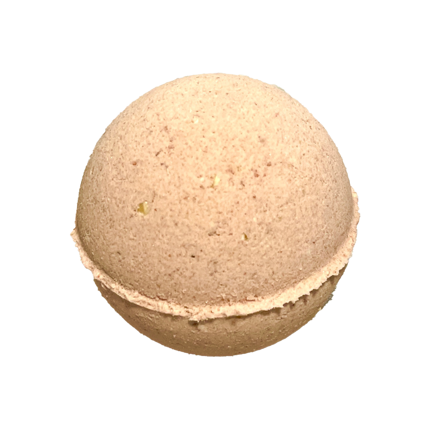 Beige bath bomb on a white background